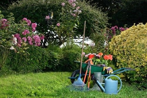 Beautifully trimmed hedges in a Crouch End garden